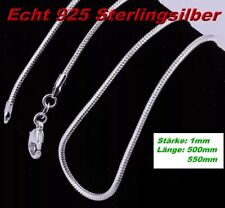 Halskette Sterling Silber 925 Schlangenkette  50cm Silberkette mit Stempel NEU