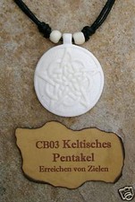 CB 03 / Keltisches Magisches Amulett  Keltisches Pentakel aus Büffelknochen