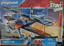 PLAYMOBIL Air Stuntshow 70831 Doppeldecker Phönix Spielzeug Flugzeug mit Sound