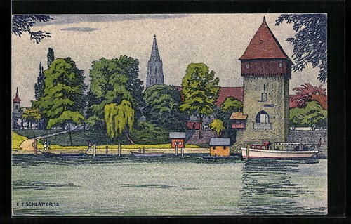 Künstler ernst e - künstler-ak,