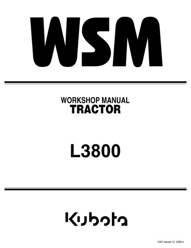 Kubota 3800 workshop - -,