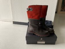 Maronibrater Damen Stiefel Ludwig Reiter Gr5 /38dunkelbraun  rot Velourleder 