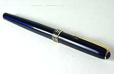 Vintage Patronenfüller, Metallgehäuse nachtblau emailiert, Iridium-Feder.  (F16)