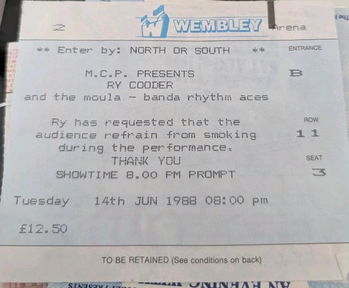 Cooder concert tickets - concert,