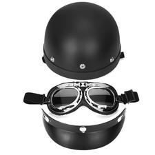SCHWARZ MOTORRAD HELM RETRO