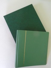 LINDNER, Ringbinder ELEGANT, Leder, Grün, 1102L-G, Albenblätter Briefmarkenalbum