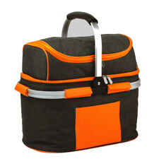 SVITA Picknickkorb 25l Einkaufskorb mit Kühlfunktion Kühlbox Kühltasche Grau