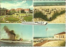 AK Insel Juist, Nordseebad -Dampfschiff, Strandrestaurant -1961 gl. Werbestempel