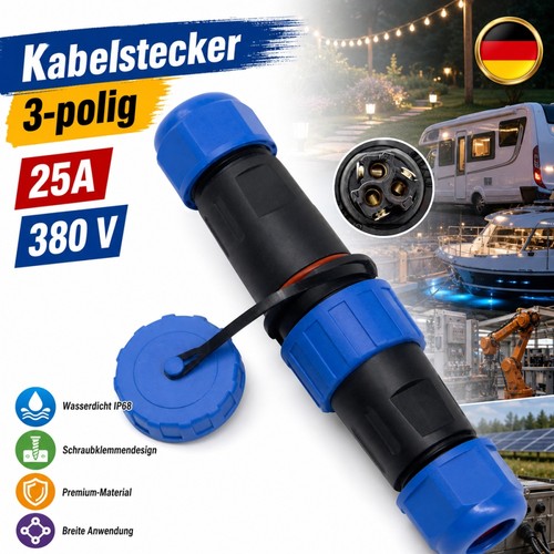 Stecker buchse polig 25a - stecker, 3