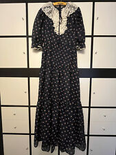 Abendkleid blau / Blümchen Gr. 38 Vintage von 1983 lang gebraucht E + M Augustat