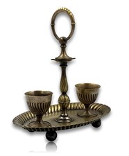 WMF - Eierbecher Menage um 1890 - versilbert - Tablett auf Kügelfüße - sehr RAR