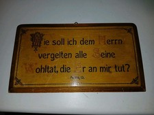 Altes Holzbild Wandbild Gebetsspruch 