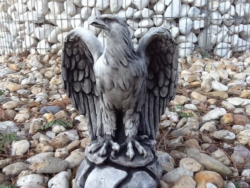 Gartenfigur steinguss adler - gartenfigur,, steinguss,