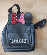 DISNEY Minnie Mouse Rucksack Mini-Rucksack Schwarz, Rote Glitzer-Schleife BERLIN