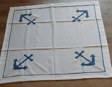 Maritime Tischdecke Küstenmuster 85×85 weiß blau  Pflegel. Pfl.Qualität super...