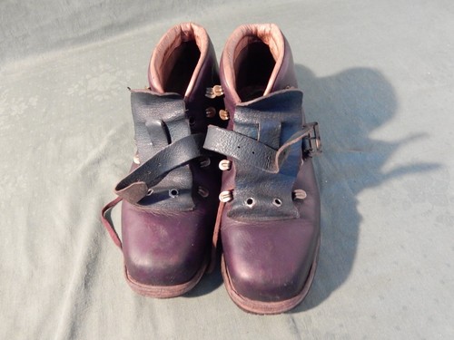 Braune leder schuhe skischuhe - leder,