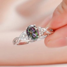 Damen Ring Versilbert mit