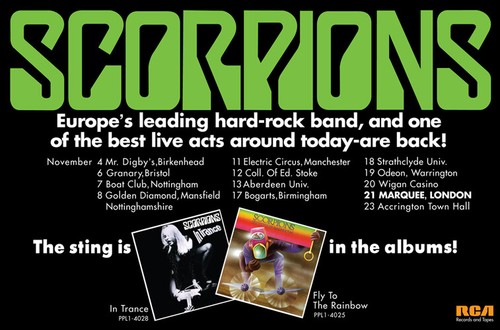 Scorpions tour poster 1976 - poster,