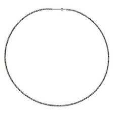 Ernstes Design Hals- Kette 45 cm schwarzer Hämatit+ Clic Verschluss Edelstahl