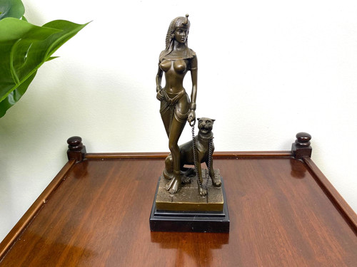 Bronze skulptur cleopatra mit - bronze,