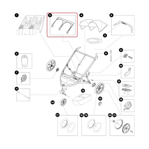 Thule sunshade assembly - assembly, double