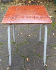 DDR Werkstatthocker/ NVA  Holzhocker mit Metallgestell,50-er  Jahre,Kult,Vintage