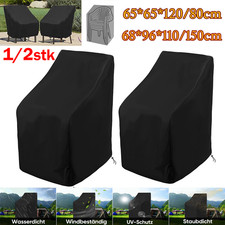 1/2xGartenmöbel Schutzhülle Abdeckhaube Stapelstühle Stuhl Wasserdicht Abdeckung