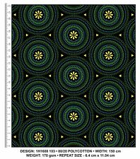 Baumwollstoff Ethno Mandala Afrika Grün "Coffee Bay"  No 3 ab 50 cm