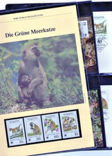 WWF 1986 St. Kitts Die Grüne Meerkatze Mi. Nr. 184-87 komplettes Kapitel