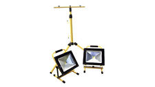 Hengda 2x 50W Scheinwerfer LED Flutlicht Akku-Baustrahler Mit Teleskop-Stativ