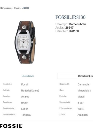 Fossil damenuhr trend - fossil,