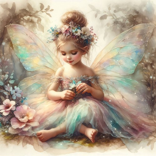 Deko bild fee elfe blumen - bild,