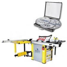 BAMATO Formatkreissäge BFKS-2000 mit Vorritzer 3-tlg Sägeblattset Tischkreissäge