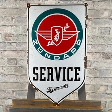 ZÜNDAPP Emailschild 23,6x13,8" (60x35cm) Nostalgie Motorrad Service Stahlschild