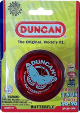 DUNCAN BUTTERFLY YO-YO - THE ORIGINAL WORLDS #1 YOYO - (RED) - BRANDNEU!