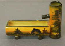 Schöner kleiner Brunnen, SMF Majolika, nummeriert, 10,5 cm hoch, 15,5 cm breit