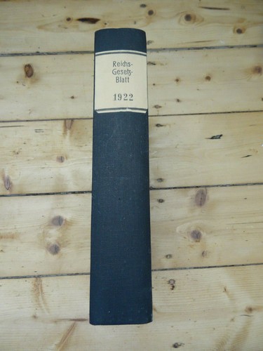 Reichsgesetzblatt 1922 teil - reichsgesetzblatt, i