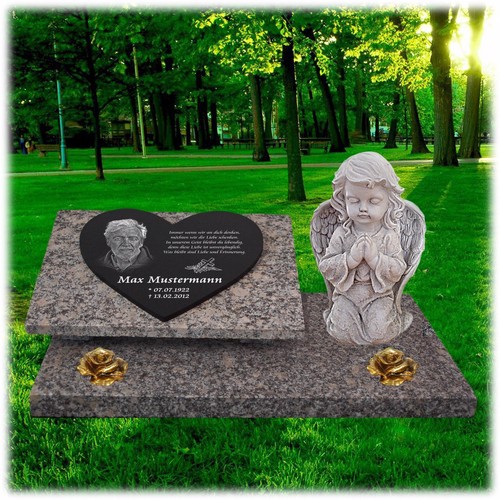 Granit herz grabstein - herz,