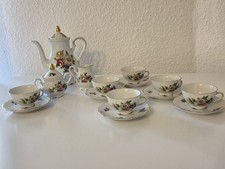 Tirschenreuth  Porzellan Kaffeeservice Blumenmuster, Goldrand, Vintage