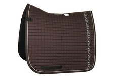 EQUINOS Schabracke Dressurschabracke Braun mit Lammfell