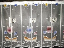 Kindergardine Scheibengardine Pirat Seeräuber Schiffe Totenkopf 5 Breiten Bunt