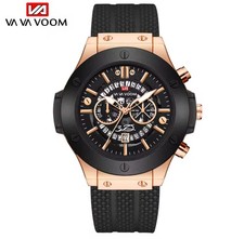 Herren Luxus Uhr Schwarz Gold