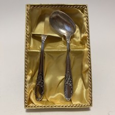 Kinderbesteck versilbert Alpaca 100 Mit Samt Gefütterte Verpackung - Rot Vintage