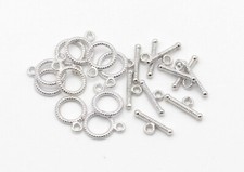 10 Sets Knebelverschluss 14x10,5mm Silber Toggle Verschluss T-Verschluss Schmuck