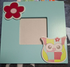 Kinder Bilderrahmen aus Holz Fotorahmen mit kleiner golder Eule Deko