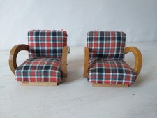 Puppenhaus Puppenstube Paul Hübsch 2 Sessel für Wohnzimmer 50er Jahre