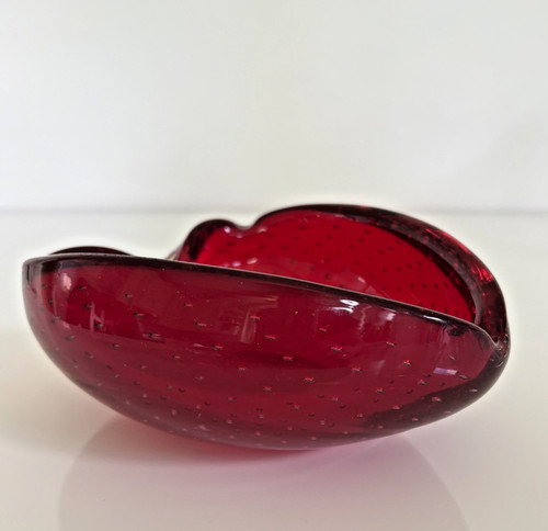 Schwere murano glas schale rot - schwere,