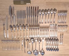XXL Besteck-Set "Christofle", 90 Teile, Messer Gabel Löffel & Zubehör, Teils Neu