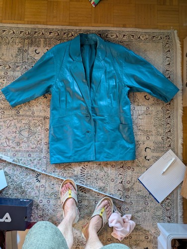 Lederjacke petrol türkis - lederjacke, petrol/türkis