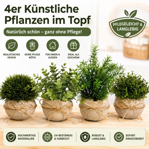 Kunstpflanzen topf - 4, im